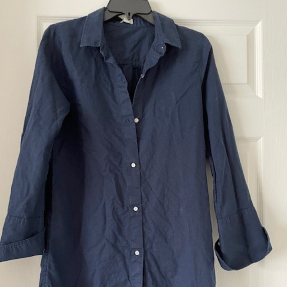 J. Crew Classic-fit beach shirt in linen-cotton blend